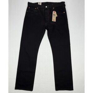 NEW Levi's 501 Original Fit Mens Black Straight Leg Button Fly Denim Jeans 35x32